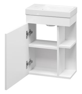 Подвесная тумба под раковину Misty Мини 40см с открытыми полками белый